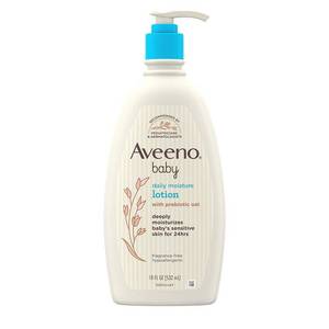 lot 2443 image: Aveeno Baby Daily Moisture Body Lotion  Sensitive Skin  Prebiotic Oatmeal  18 fl. oz