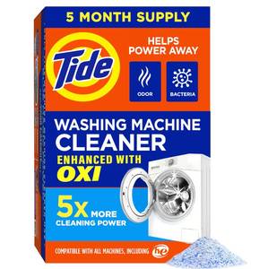 lot 2476 image: Washing Machine Cleaner by Tide, Washer Machine Cleaner with Oxi for Front and Top Loader Washer Machines, Deep Cleaning Residue & Odor Eliminator, 5 Month Supply