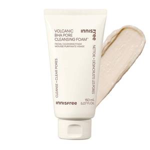 lot 2495 image: innisfree Volcanic BHA Pore Cleansing Foam, Korean Face Wash with Salicylic Acid, Oil Control, Deep Clean, Pore Care, Sulfate-Free Formula