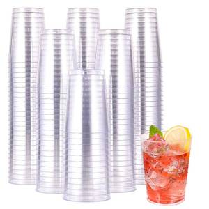 lot 1346 image: JOLLY CHEF 10 oz Clear Disposable Plastic Cups 200 Pack, Clear Plastic Cups Tumblers, Heavy duty Party Glasses, Disposable Cups for Wedding, Thanksgiving, Christmas Party