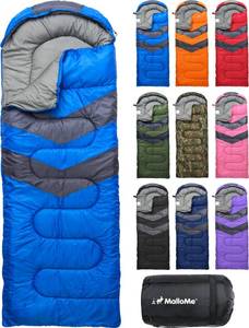 lot 1351 image: MalloMe Sleeping Bags for Adults Cold Weather & Warm - Backpacking Camping Sleeping Bag for Kids 10-12, Girls, Boys - Lightweight Compact Camping Essentials Gear Accessories Hiking Sleep Must Haves