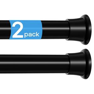 lot 1376 image: MEXAU 2 Pack Spring Tension Curtain Rods 31-76 Inch Black Shower Curtain Rod No Drilling Adjustable Spring Loaded Curtain Rods 78 Diameter Shower Rods for Window Bathroom Closet Doorway Door