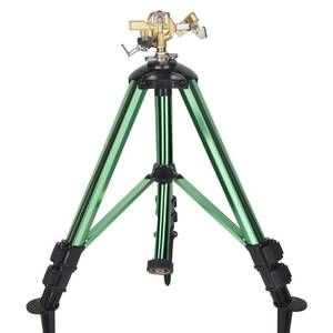 lot 1381 image: ARICOR Impact Sprinkler on Tripod Base, 360° Adjustable Brass Sprinkler Head with Stakes, Heavy Duty Metal Tripod Lawn Sprinkler for Large Area Lawn, Yard & Garden Irrigation, 1 Pack