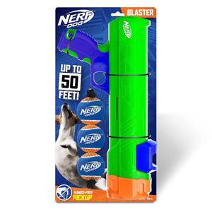 lot 2219 image: Nerf Dog Tennis Ball Blaster Dog Toy Gift Set, Tennis Ball Dog Fetch Toy Launches up to 50 ft, Dog Ball Thrower for All Breeds Includes Green Tennis Ball Launcher and 3 Dog Tennis Balls