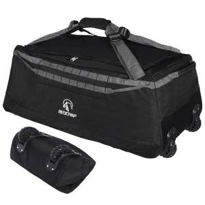 lot 3858 image: REDCAMP 85L120L140L Foldable Duffle Bag with Wheels, Large Travel Duffel Bag, 140l Black, 140l, Foldable Duffle Bag With Wheels