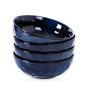 lot 3862 image: vicrays Ceramic Salad Bowls Set for Kitchen, Serving - 32 Ounce Soup Bowls, Pasta Bowls, Chip Resistant, Dishwasher Microwave Safe, Large, Fluted, stoneware, Set of 4 (Green)