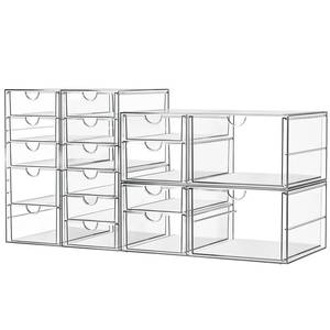 lot 3869 image: ARSTPEOE Makeup Acrylic Organizer with 17 Drawers(4 Sets), Desk Organizers and Accessories, Clear Makeup Organizer, Dustproof Storage Drawers for Office Art Craft Supplies