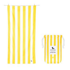 lot 4298 image: Dock & Bay Beach Towel - Quick Dry, Sand Free - Compact, Lightweight - 100% Recycled - Includes Bag - Cabana - Boracay Yellow - Large (160x90cm, 63x35)