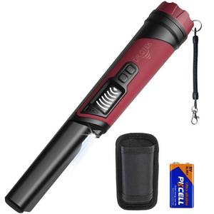 lot 4302 image: DR.�TEK Metal Detector Pinpointer, IP68 Fully Waterproof Underwater Pinpointer Metal Detector with LCD Screen & LED Light 360° Accurate High-Sensitivity Detection, Handheld Wand for Adults & Kids, Red