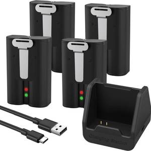 lot 4321 image: Kidjoyo 4 Pack Replacement Battery for Ring Doorbell - 7200mAh Rechargeable Quick Release Batteries with Charger Station for Ring Doorbell Stick Up Cam Spotlight Cam and Other Cam, Long-Lasting Life