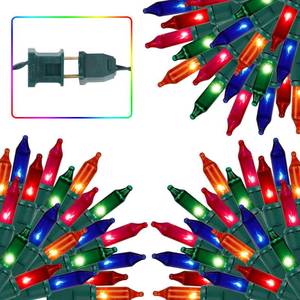 lot 4332 image: 3 Sets Christmas Lights, 150 Count 33 FT Each Mini String Lights, Green Wire Fairy Lights, 120V UL Certified Connectable Xmas Tree Light for Holiday Winter Patio Party Outdoor Decoration, Multicolor
