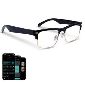 lot 4341 image: AI Smart Glasses, Real-Time Translation with 164 Languages Support, Blue Light Blocking Glasses with Speakers & Bluetooth, IPX5 Waterproof Smart Bluetooth Glasses for Travel, Business & Study (Gold)
