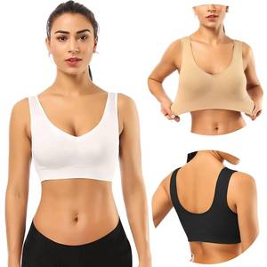 lot 4348 image: BESTENA Sports Bras for Women, 3 Pack Seamless Comfortable Yoga Bra with Removable Pads