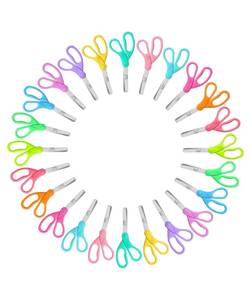 lot 4350 image: Mr. Pen- Kids Scissors Bulk, 5 Inch, 24 Pack, Bright Color, Stainless Steel Blades Comfort Grip Safety Scissors Bulk for Children Toodler Cutting Paper
