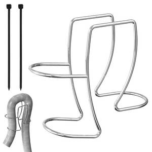 lot 4353 image: 304 Stainless Steel Drain Hose Holder - Adjustable Clamp Hook Fits All Hoses