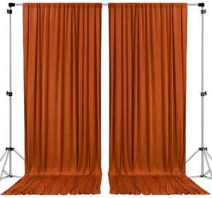 lot 4368 image: AK TRADING CO. 10 feet x 10 feet Rust IFR Polyester Backdrop Drapes Curtains Panels with Rod Pockets - Wedding Ceremony Party Home Window Decorations