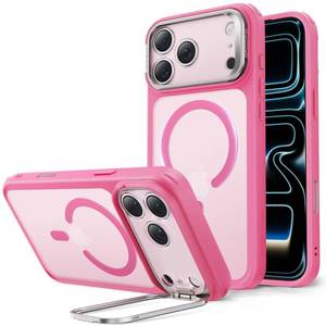 lot 4380 image: ESR for iPhone 17 Pro Case with Stash Stand, Compatible with MagSafe, Military-Grade Drop Protection Magnetic Phone Case, Scratch-Resistant Back Cover, Frosted Pink