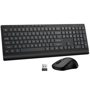 lot 5824 image: Wireless Keyboard and Mouse Combo, Full Size Quiet Key Computer Keyboard and Cordless Mice with 3 DPI Adjustable, 2.4G Lag-Free, Long Battery Life, Compatible with Windows and Mac Systems, Black Missing the wireless USB