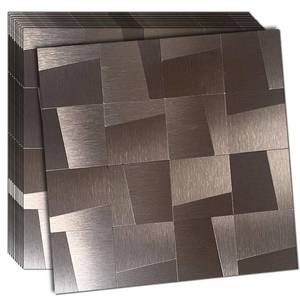 lot 5842 image: weimeisc 10 Sheets Peel and Stick Backsplash Tile, Copper Self-Adhesive Aluminum 3D Metal Mosaic Wall Panels, Waterproof Removable Wall Sticker for Kitchen, Living Room, Bedroom Decor (Copper)