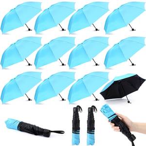 lot 5851 image: Silkfly Folding Umbrella Bulk Windproof Portable Lightweight Travel Mini Umbrella for Rain UV Sun 37.8 inches(Sky Blue,24 Pack)