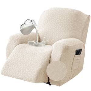 lot 5853 image: Gennia Waterproof Recliner Chair Cover,Stretch Reclining Sofa Covers with Pockets,Washable Lazy Boy Recliner Slipcovers,Leakproof Couch Protector for Kids, Pets, Dog and Cat (1 Seat, Beige)