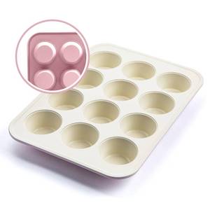 lot 5863 image: GreenLife 12-Cup Muffin Pan, PFAS-Free Healthy Nonstick Baking Tray, 11.4 x 1.9 x 15.9, Durable Ceramic Bakeware, Cupcakes, Egg Bites, Tarts, Brownies, Pink
