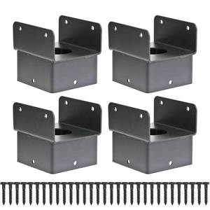 lot 5864 image: Antsky 4x4 Post Anchor Connector (4 Pack), Stainless Steel Post Caps Tie Bracket for 4x4 and 4x6 Wood Posts, Beam Anchor Connector, Post Base Bracket for Supporting Wood Beams, Post Beam Connector