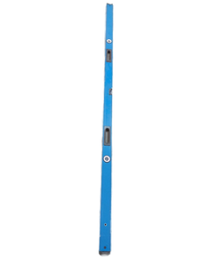 lot 5867 image: Blue Aluminum Spirit Level with Bubble Vials 96 in has some chipped paint