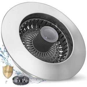 lot 6003 image: BAOLSLS 3 in 1 Kitchen Sink Stopper, Pop Up Kitchen Sink Drain Strainer, with an Extra Basket Strainer, Kitchen Sink Drain Stopper for US Standard 3-12 Inch, Brass Material Electroplate Silver