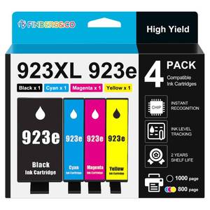 lot 6006 image: 923e 923XL Ink Cartridges (with Chip) Compatible with HP 923 Ink Replacement for HP OfficeJet Pro 8120e 8122e 8130e 8125e 8135e 8138e 8139e Printer (BKCMY)