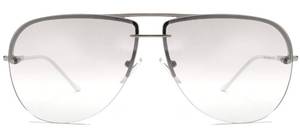 lot 6010 image: NYS Collection Aviator Sunglasses for Women & Men Medium Fit Thin Metal Frame Gradient Mirror Lenses with 100% UV Protection (Clear)
