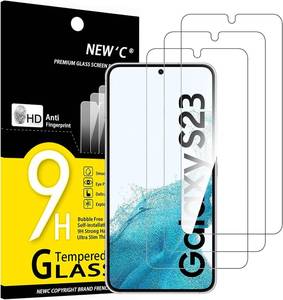 lot 6016 image: NEWC 3 Pack Designed for Samsung Galaxy S23 Screen Protector Tempered Glass, Scratch Resistant, Bubble Free, Ultra Resistant