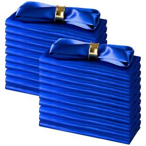 lot 6017 image: SiinvdaBZX 100 Pieces Royal Blue Cloth Napkins 12 x 12 Inches, Small Size Square Satin Napkins Silky Soft Dinner Napkins or Handkerchief for Banquet Wedding Christmas Thanksgiving Decoration