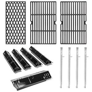lot 6030 image: Uniflasy Grill Parts for Dyna-Glo DGH474CRP DGH450CRP,Grill Replacement Part Kit for Dyna-Glo 345 Burner Grill,Porcelain Steel Grill Heat Plate, Stainless Steel Burner Tube,Cooking Grates