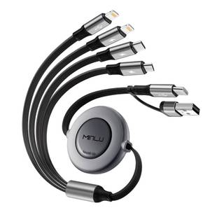 lot 6034 image: 4 in 2 Multi Charging Cable 4A, 4Ft USBC Charging Cable, Retractable Car Charger with LightningType CMicro USB Ports for iPhone 16 15 14 Pro MaxSamsung GalaxyPS, Multi Chargers for All Devices