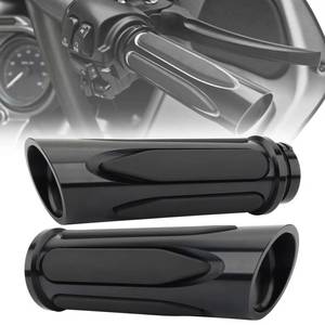 lot 6035 image: 1 25mm Motorcycle Handlebar Grips Cable Throttle Grips Hand Grips for Harley Sportster 883 XL XR Softail Breakout Dyna Fat Bob Touring Street Glide Road King Electra Glide Road Glide (Black)