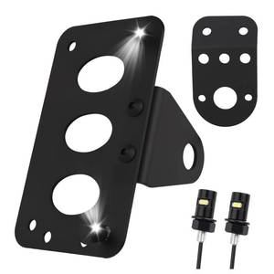 lot 6053 image: Side Motorcycle License Plate Bracket with LED License Plate Light,Heavy Duty Motorcycle Licenses Plates Holder for HorizontalVertical Installation,Universal Motorcycles Plates Mount