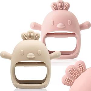 lot 6060 image: ChooKaChoo 2 Pack Baby Teething Toy Silicone Teething Mitten for Babies Over 3 Months Anti Dropping Wrist Hand Teethers Baby Chew Toys for Sucking Needs, BPA Free