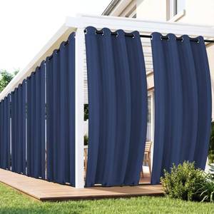 lot 6062 image: RichSets Outdoor Curtains for Patio Waterproof 6 Panels - Windproof, Privacy, Weatherproof Outside Drapes for Gazebo Pergola Porch, Grommet Top and Tab Bottom, 54x84 Inch, Navy