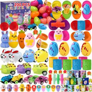 lot 6063 image: 200pcs Bulk Prefilled Easter Eggs with Toys, Filled Easter Eggs for Kids Hunt Party Supplies, Basket Stuffers & Classroom Prizes, Pre-filled Easter Eggs with Toys for Fun Events and Surprises