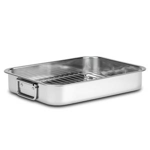 lot 6065 image: Stainless Steel Turkey Roasting Pan with Rack & Handles, Heavy Duty Food-Safe Turkey Pan Dishwasher Safe, Perfect for Cooking Turkey and Steak for Thanksgiving and Christmas (Extra Size)