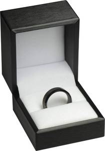 lot 6075 image: The Jewellery Pak Ring Box for Wedding Proposal Engagement for Men Women Luxury Soft Touch Black PU Leather Ring Jewelry Gift Holder Box