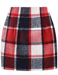 lot 6076 image: Plaid Skirts for Women, Pencil Mini Skirts for Women High Waist Bodycon Christmas Holiday Fall Winter Skirts 2026 Trendy Red size M