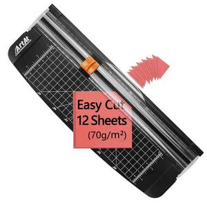 lot 6082 image: ArtAt 12-Inch Paper Cutter with Retractable Safety Blade, A4 Portable Trimmer for Cardstock, Laminated Paper, Photos, Crafts, Gift Cards, Coupons, Kraft Labels (Auto-Lock & Precise Cutting)