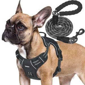 lot 6113 image: Beebiepet Heavy Duty Tactical Dog Harness for Medium Dogs, No Pull Adjustable Pet Harness Reflective Service Training Easy Control Pet Vest Military K9 Working Dog Harnesses- Medium, Black