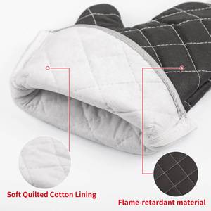 lot 6420 image: ARCLIBER Oven Mitts Heat Fire Resistant Oven Mitts 425 ° F, Quilted Terry Cloth Cotton Soft Lining Oven Gloves, Extra Long Kitchen Mittens for Cooking Baking