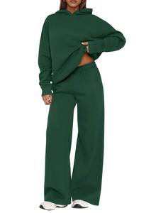 lot 6427 image: PRETTYGARDEN Womens Sweatsuits 2 Piece Set 2026 Casual Winter Long Sleeve Hoodie Loose Wide Leg Sweatpants Fall Tracksuit (Dark Green,X-Large)