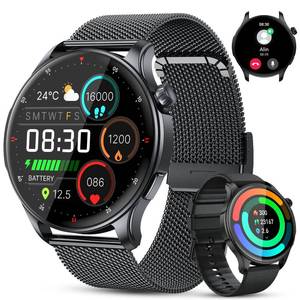lot 6428 image: Smart Watch for Men Women Fitness Make Answer Call Running Digital Mens Watches Waterproof Smartwatch Android Phone iPhone Samsung Compatible Step Pedometer Tracker Heart Rate Sleep SpO2 Monitor