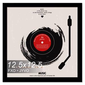 lot 6455 image: Fxojyvo Vinyl Record Frame for the Wall Display Album Cover, Black 12.5 x 12.5 Frame for any 12 Inch LP Record with Cover - 1 PackBlack incomplete