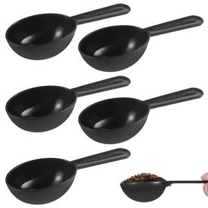 lot 6457 image: Small Scoops for Canisters, 5 Pack Plastic Scoopers for Containers, Black Coffee Measuring Scoop for Tea, Sugar, Cereal, Milk, Spices(7g)